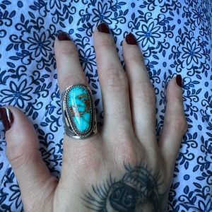 Sterling silver Navajo turquoises ring size 6.5